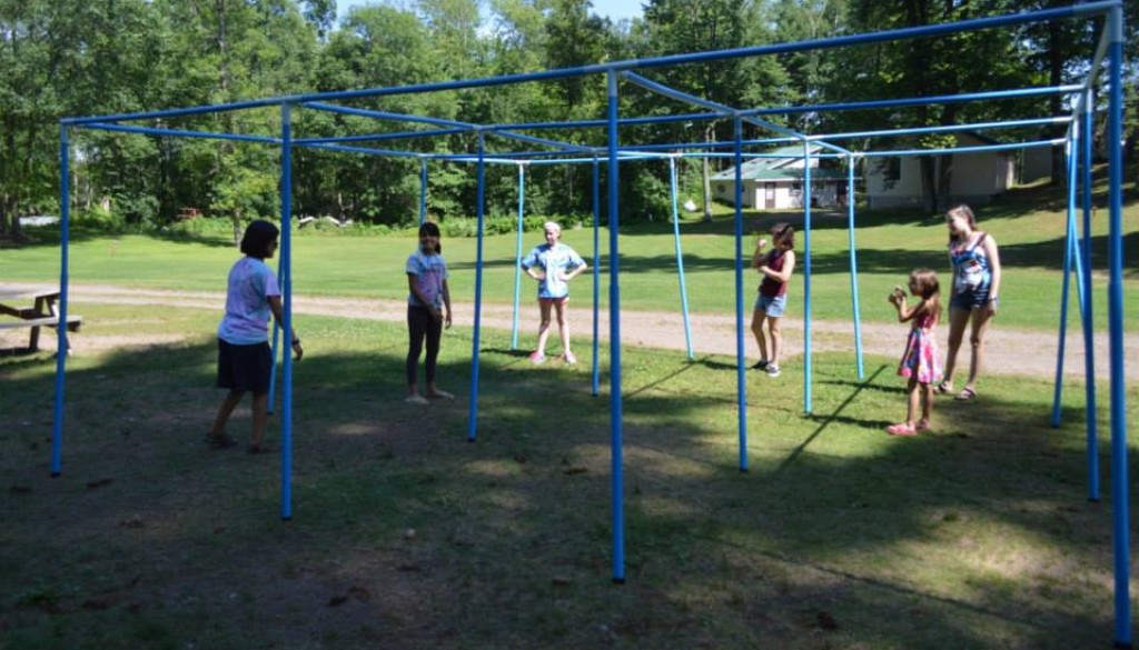 Campers in jungle gym