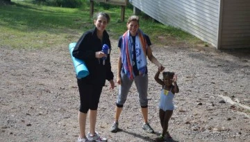 Going to the lake during Family Camp