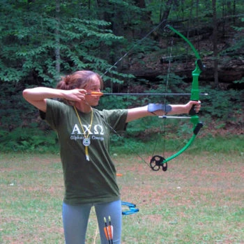 archery1 Camper practicing archery at WeHaKee Camp for Girls