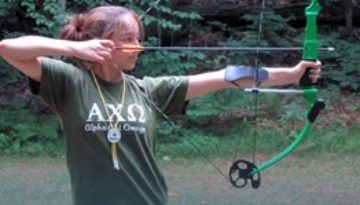 Archery activity at WeHaKee Camp for Girls.