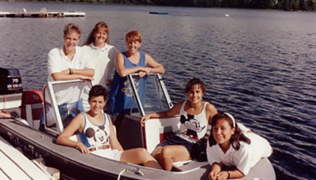 One of the girls' favorite activities is to water-ski.