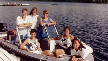 One of the girls' favorite activities is to water-ski.