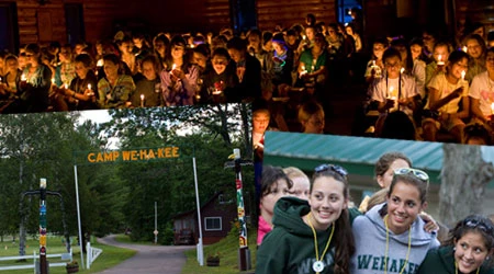 Photo collage of campers at WeHaKee Camp for Girls