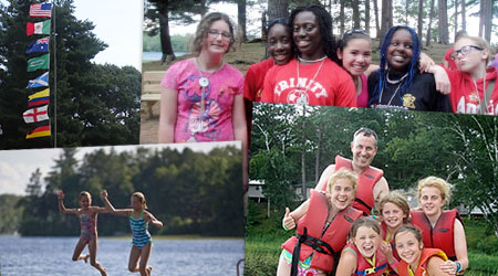 Photo collage of campers at Girls Camp and Family Camp at WeHaKee Camp for Girls