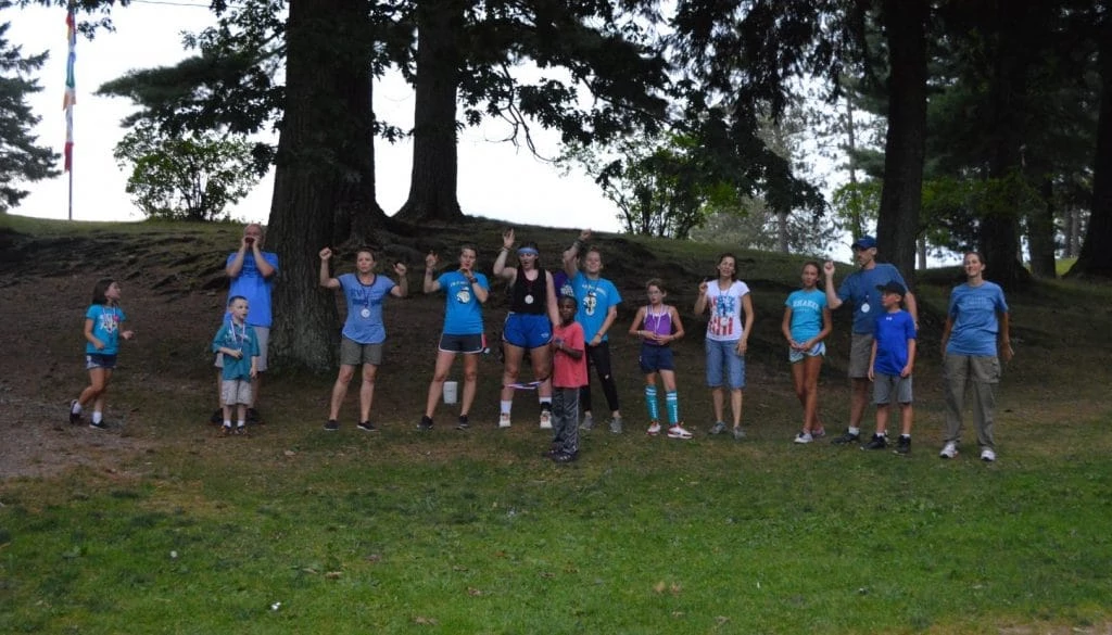 Campers and parents during family camp at WeHaKee Camp for Girls.