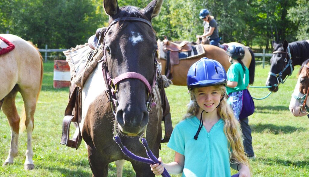 2017 Camper at WeHaKee Camp for Girls with horse.