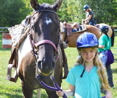 2017 Camper at WeHaKee Camp for Girls with horse.