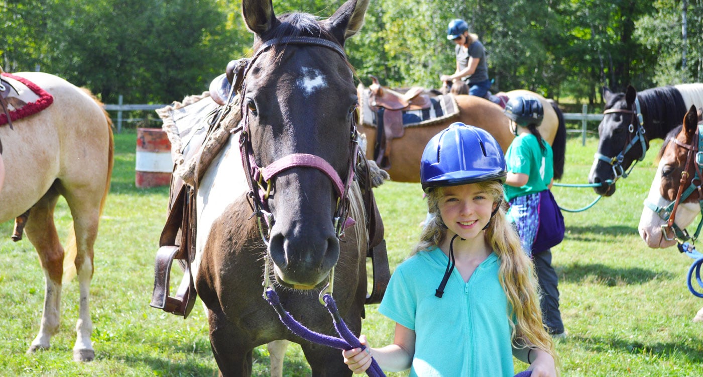 2017 Camper at WeHaKee Camp for Girls with horse.