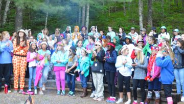 2017 Welcome fire for campers a WeHaKee Camp for Girls.