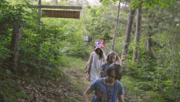 WeHaKee Camp for Girls campers walking the Chickagami Trail.