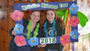 WeHaKee Camp for Girls 2018 Welcome Tour signage.