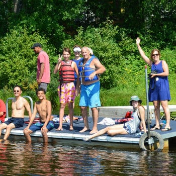 Spending quality family time together on the dock