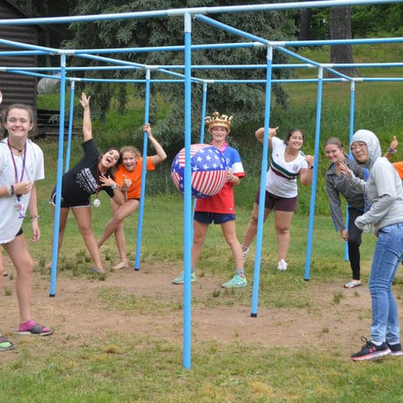 Campers enjoying outside time together