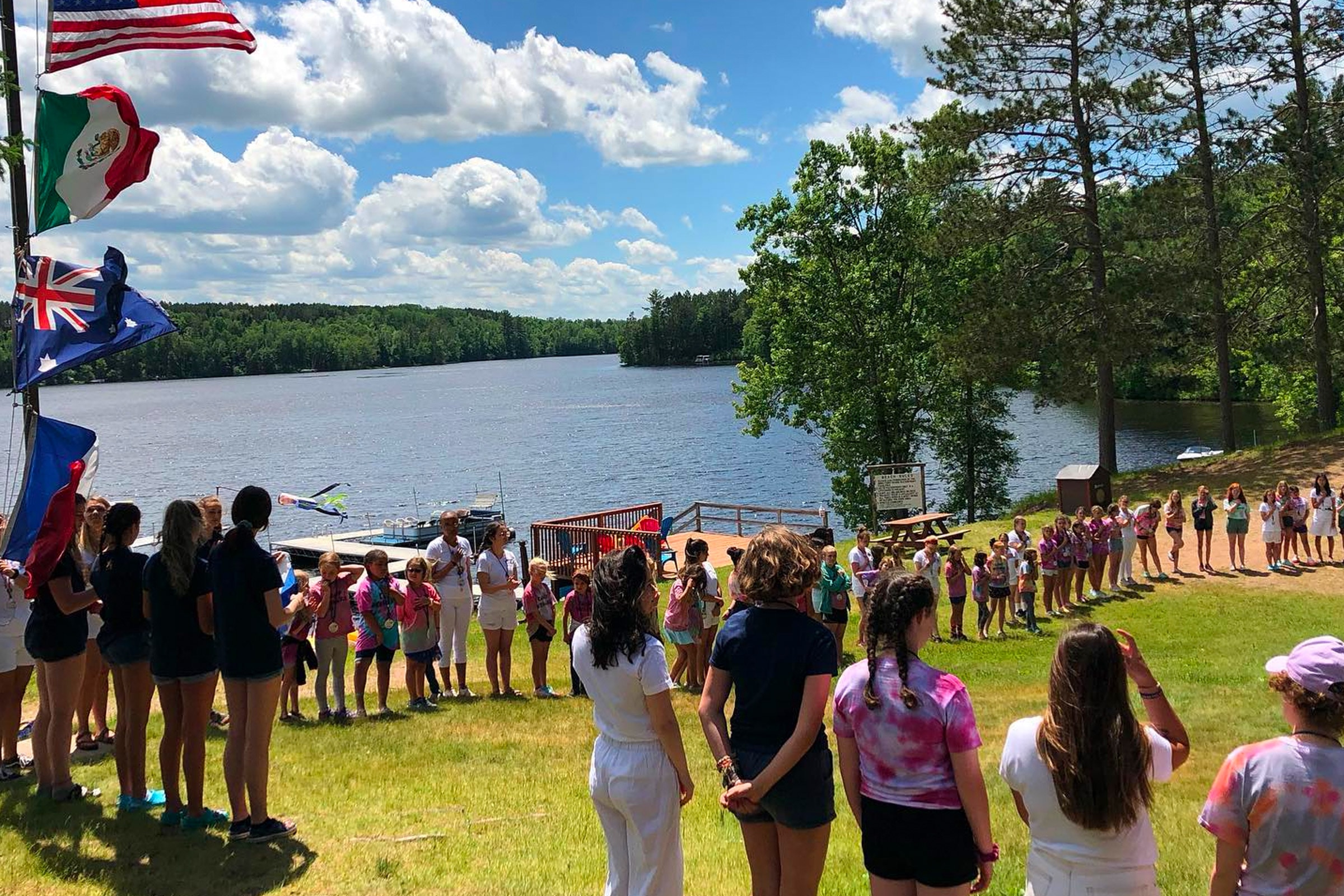 WeHaKee Camp for Girls International Campers Flag Ceremony WeHaKee Camp for Girls International Campers Flag Ceremony