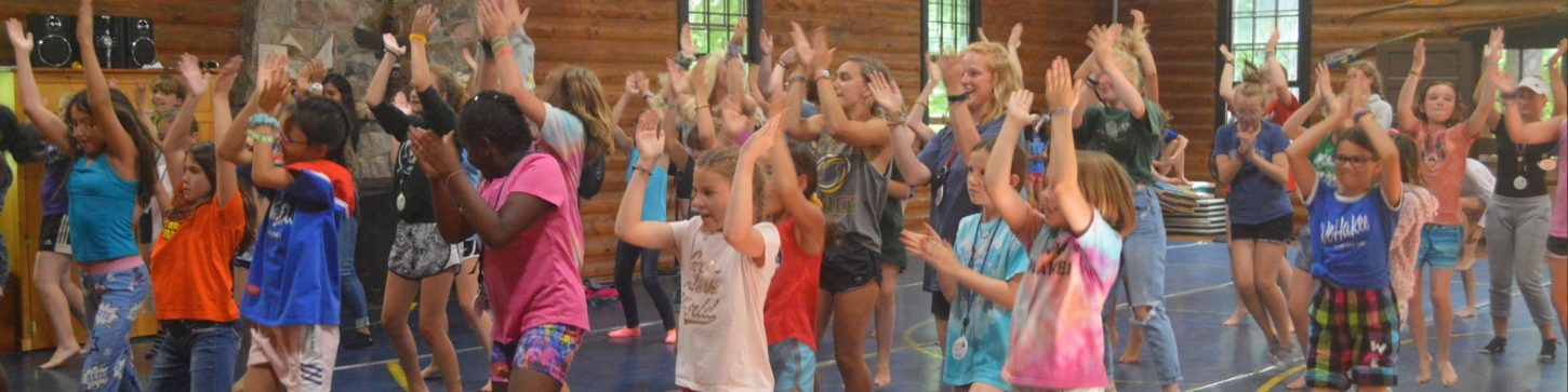 A dance party at Wehakee Camp for Girls.