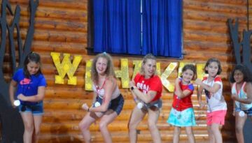 Wehakee Camp for Girls campers in drama theater.