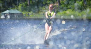 WeHaKee Camp For Girls camper water skiing