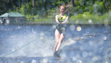 WeHaKee Camp For Girls camper water skiing