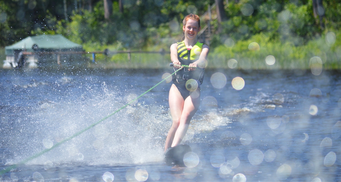 WeHaKee Camp For Girls camper water skiing WeHaKee Camp For Girls camper water skiing