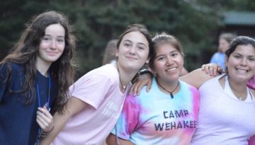 WeHaKee Camp For Girls, campers making lasting friendships.