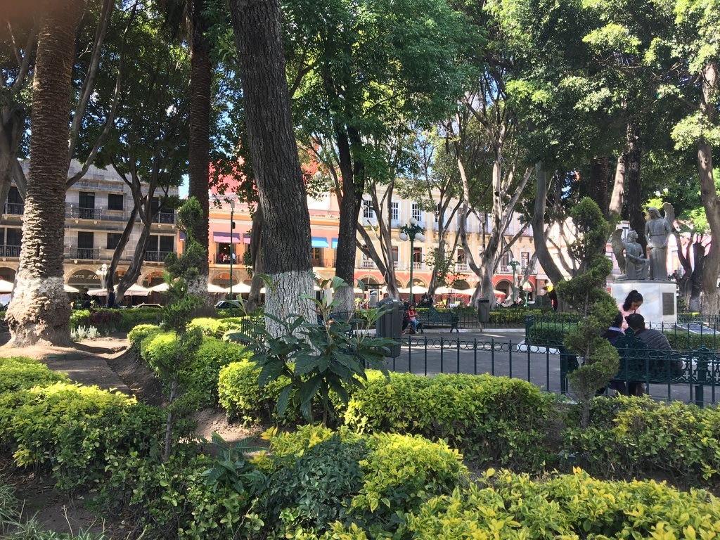 A garden square in Mexico. People make Camp Wehakee for Girls.