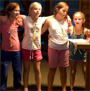 Singing at the chapel at WeHaKee Camp for Girls